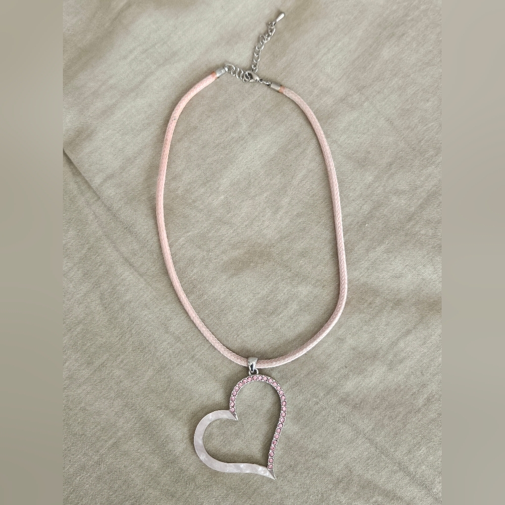 Pink Heart Pendant Necklace